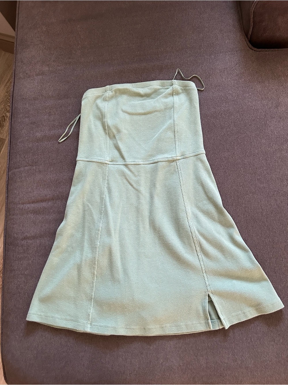 American Eagle Strapless Mini sage Green Women's Dress (with built in shorts)
